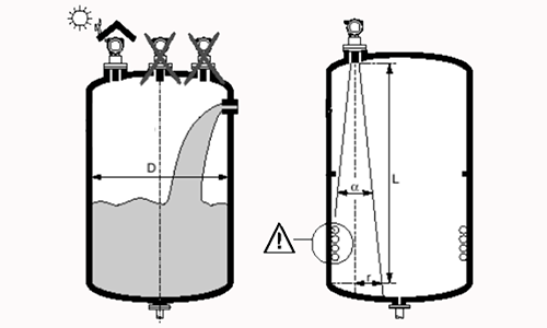 超声波液位计的罐体安装位置